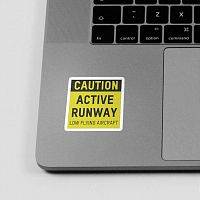 Caution Active Runway - Sticker