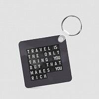 Travel is - Flight Board - Square Keychain