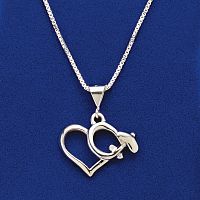 Sterling Silver High-Wing with Heart Necklace
