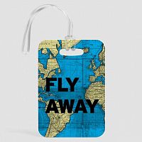 Fly Away - World Map - Luggage Tag