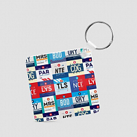 French Airports - Square Keychain