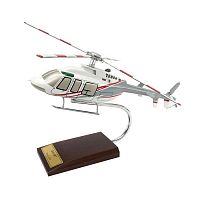 Bell 407 1/30 Helicopter Mahogany Aircraft Model