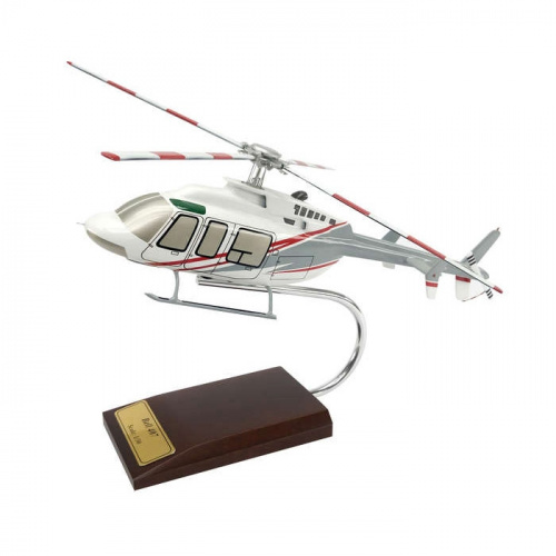 Bell 407 1/30 Helicopter Mahogany Aircraft Model