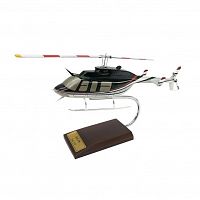 Bell 206L4 1/30 Helicopter Mahogany Aircraft Model