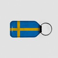 Swedish Flag - Leather Keychain