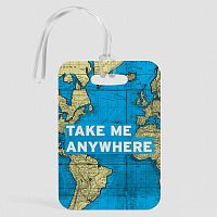 Take Me - World Map - Luggage Tag