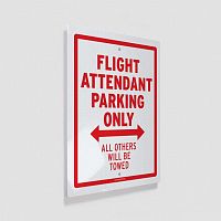 Flight Attendant Parking Only - Metal Print