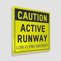 Caution Active Runway - Metal Print