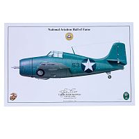 Limited Edition Signed Aircraft Print - Joe Foss F4F Wildcat Signed Print