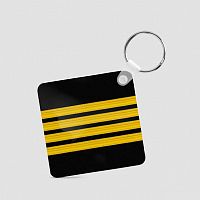 Black Pilot Stripes - Square Keychain
