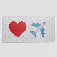 Emoji heart plane - License Plate