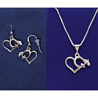 Sterling Silver High Wing Jewelry Set (Necklace and Earrings)