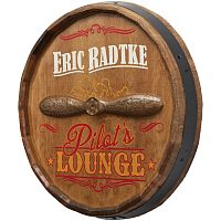 Personalized Pilot's Lounge Oak Quarter Barrel