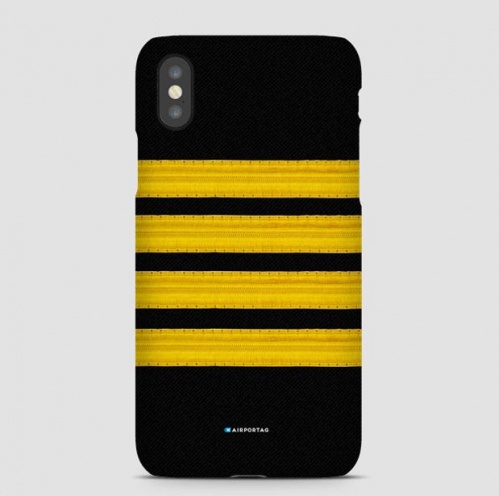 Black Pilot Stripes Gold - Phone Case