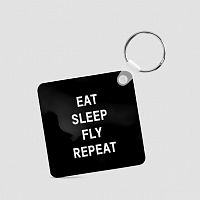 Eat Sleep Fly - Square Keychain