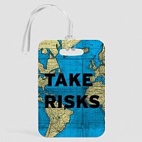 Take Risks - World Map - Luggage Tag