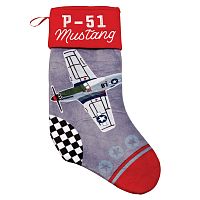 P-51 Mustang Plush Velvet Christmas Stocking
