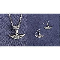 Pilot Wings Necklace and Earrings Set