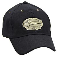 J-3 Cub Airplane Cap with Brass Emblems