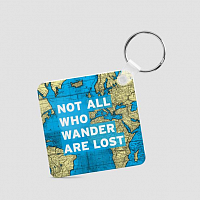 Not All Who - World Map - Square Keychain