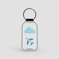 Emoji Cloud Plane - Leather Keychain