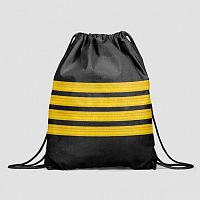 Black Pilot Stripes - Drawstring Bag