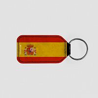 Spanish Flag - Leather Keychain