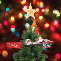 Santa’s Biplane Animated Tree Topper