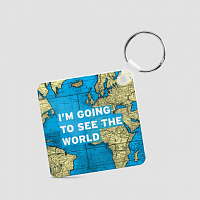 I'm Going - World Map - Square Keychain