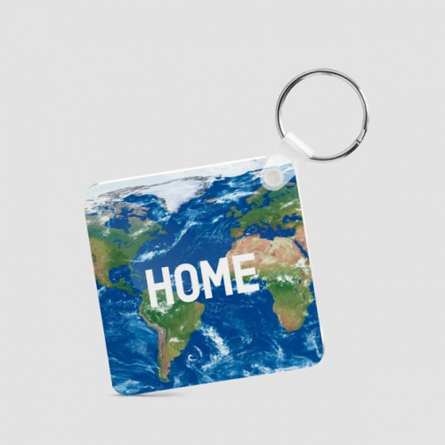 Home - Earth - Square Keychain