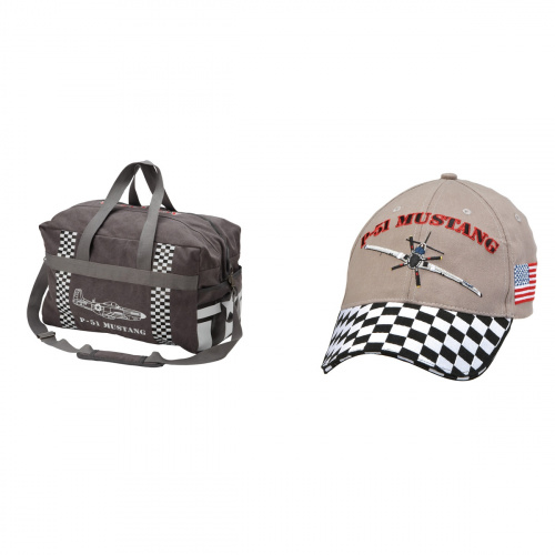 P-51 Mustang Duffel Bag and Cap Combo