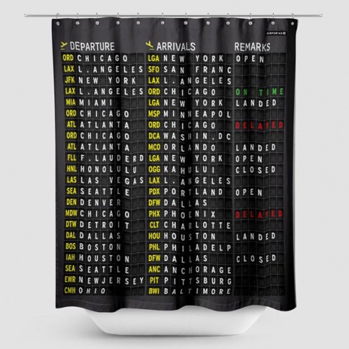 US Flight Board - Shower Curtain