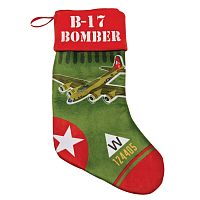 B-17 Bomber Plush Velvet Christmas Stocking