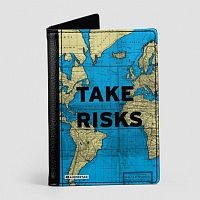 Take Risks - World Map - Passport Cover