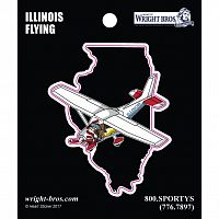 Illinois State with Airplane Sticker