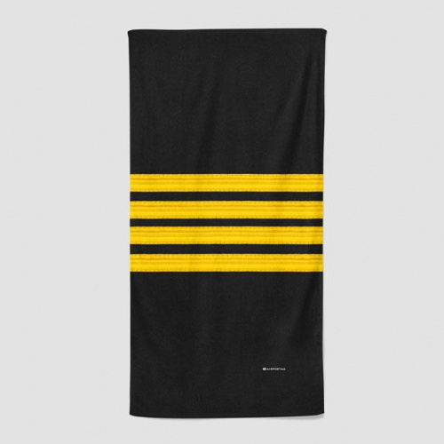 Black Pilot Stripes - Beach Towel