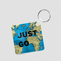 Just Go - World Map - Square Keychain