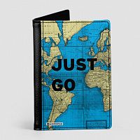 Just Go - World Map - Passport Cover