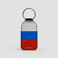 Russian Flag - Leather Keychain