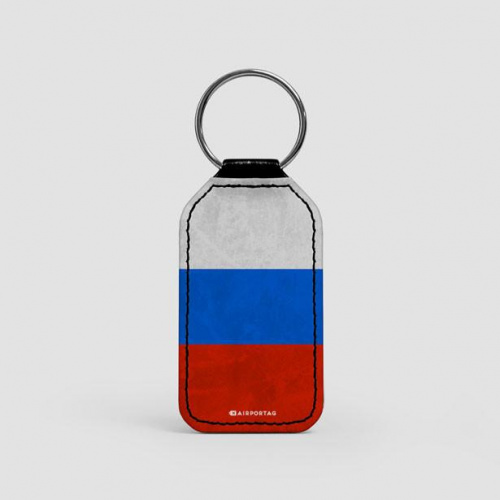 Russian Flag - Leather Keychain