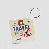 Travel is - Old Tag - Square Keychain