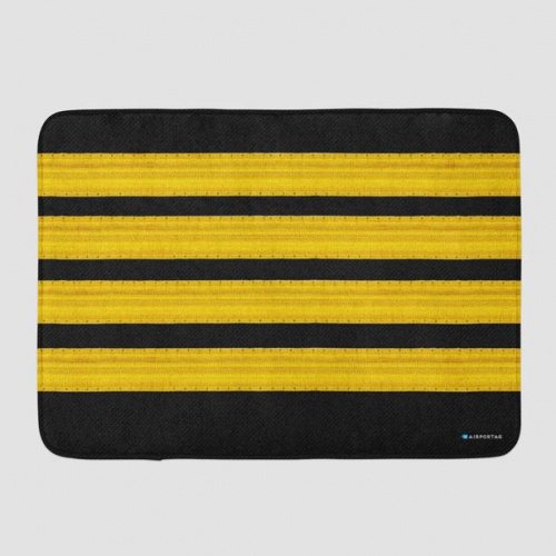 Black Pilot Stripes - Bath Mat