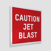 Caution Jet Blast - Metal Print