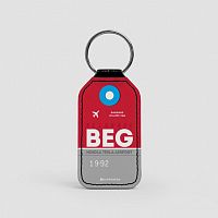 BEG - Leather Keychain