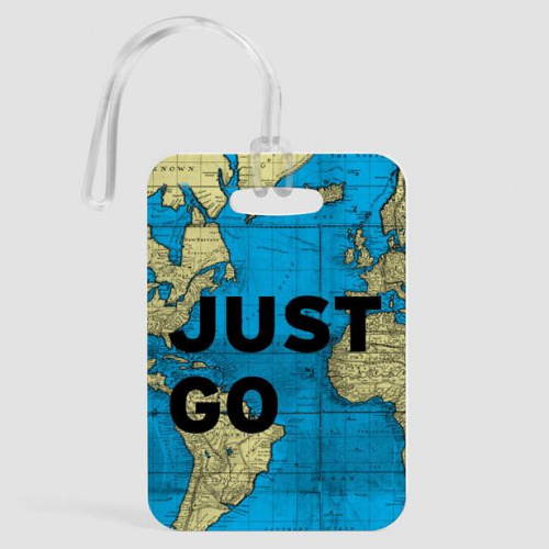 Just Go - World Map - Luggage Tag