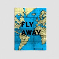 Fly Away - World Map - Poster