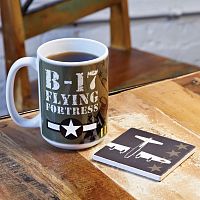 B-17 Bomber Coffee Mug and Coaster Set