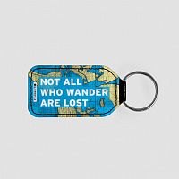 Not All Who - World Map - Leather Keychain