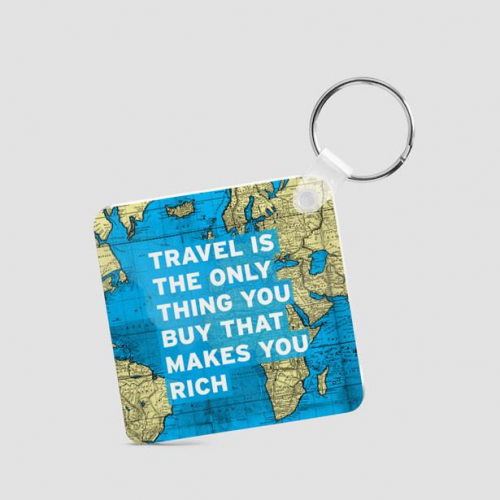 Travel is - World Map - Square Keychain