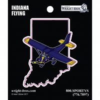 Indiana State with Airplane Sticker